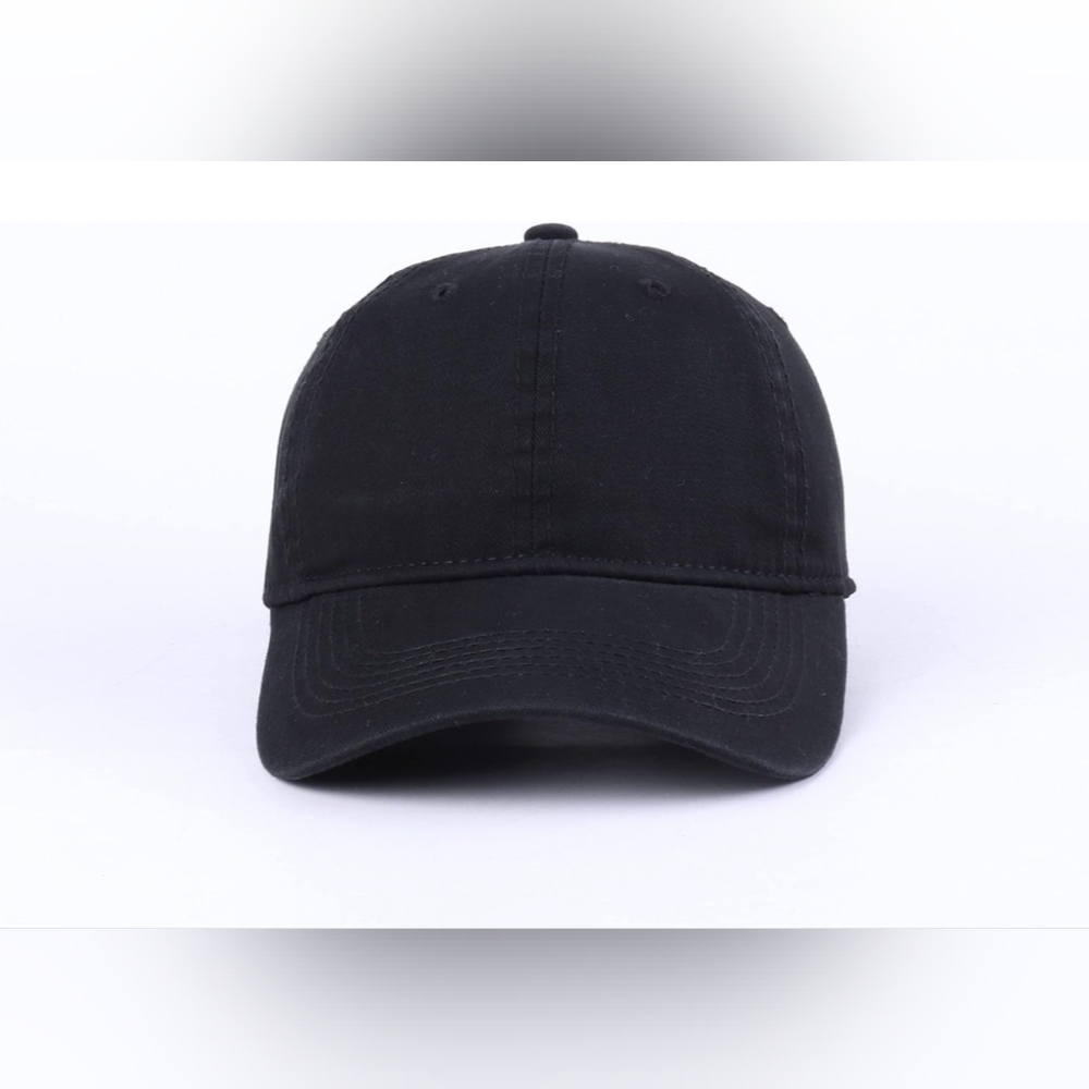 Unisex Adjustable Baseball Cap 100% Cotton Fits Men Women, Black